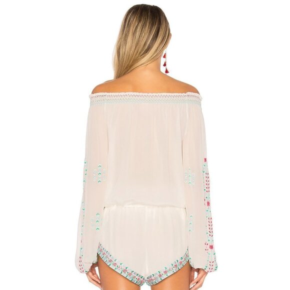 ROCOCO SAND X REVOLVE Off the Shoulder Top Cold Shoulder Boho b99 - Picture 6 of 11